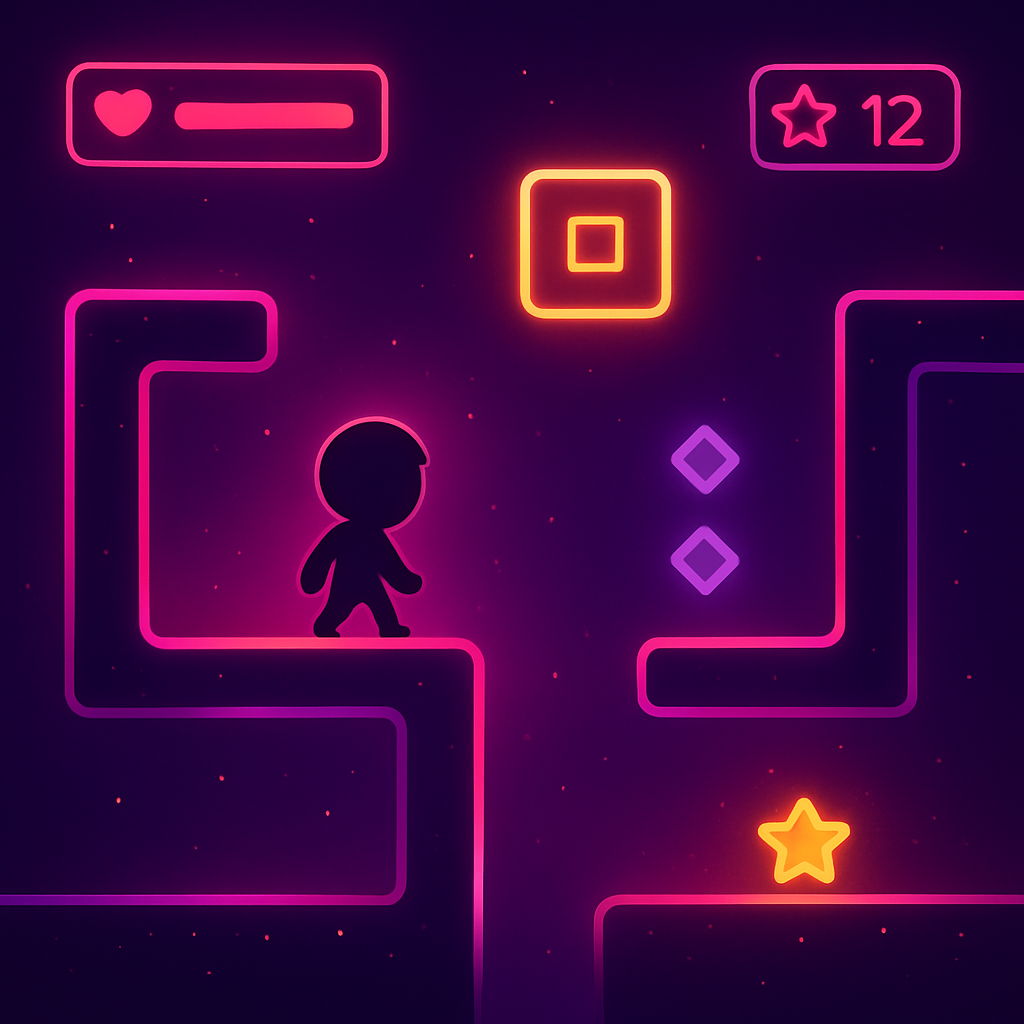 screenshot of neon puzzle